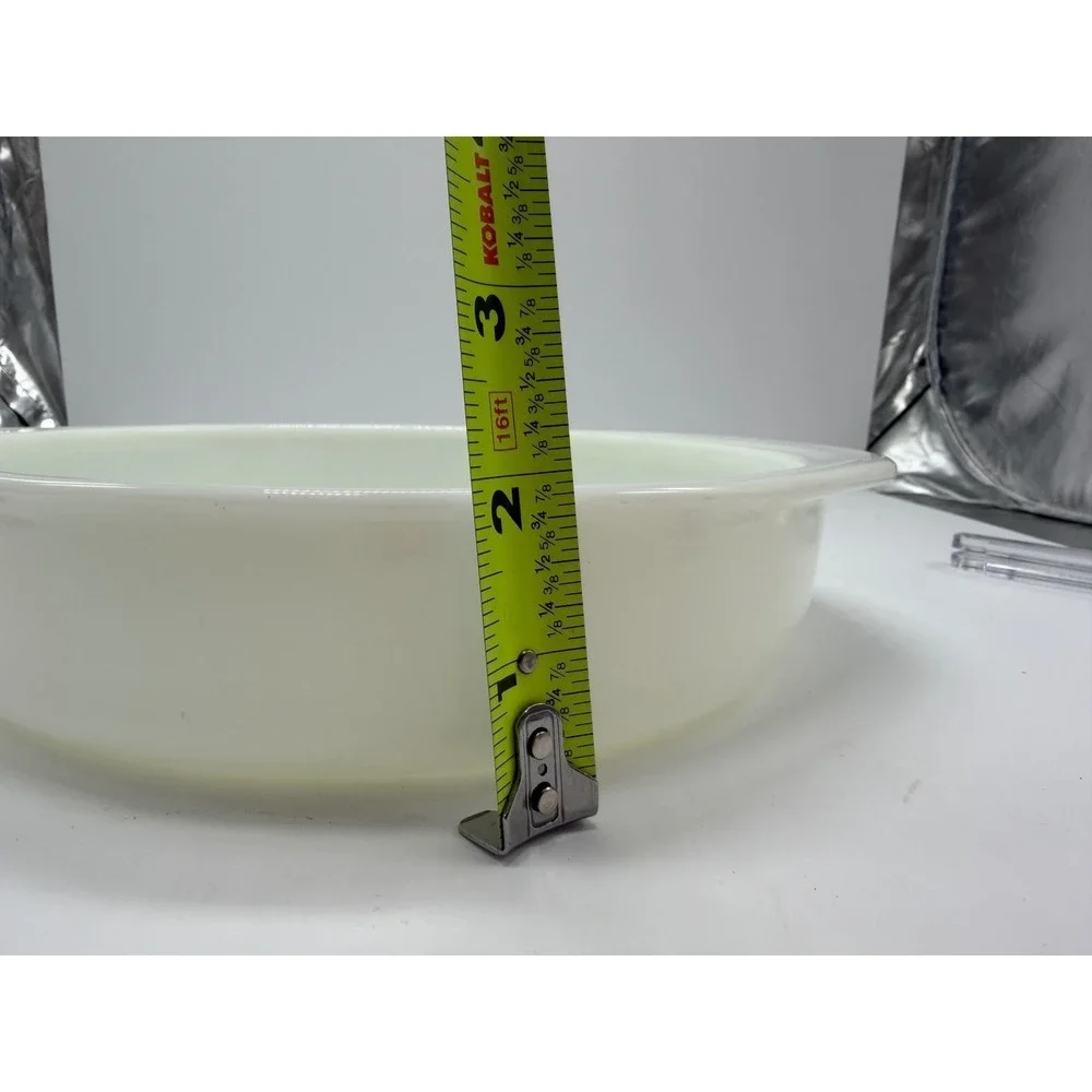 Vintage Pyrex 221 White Milk Glass Round Pan Baking Dish 8.25 inch 1.5 Quart